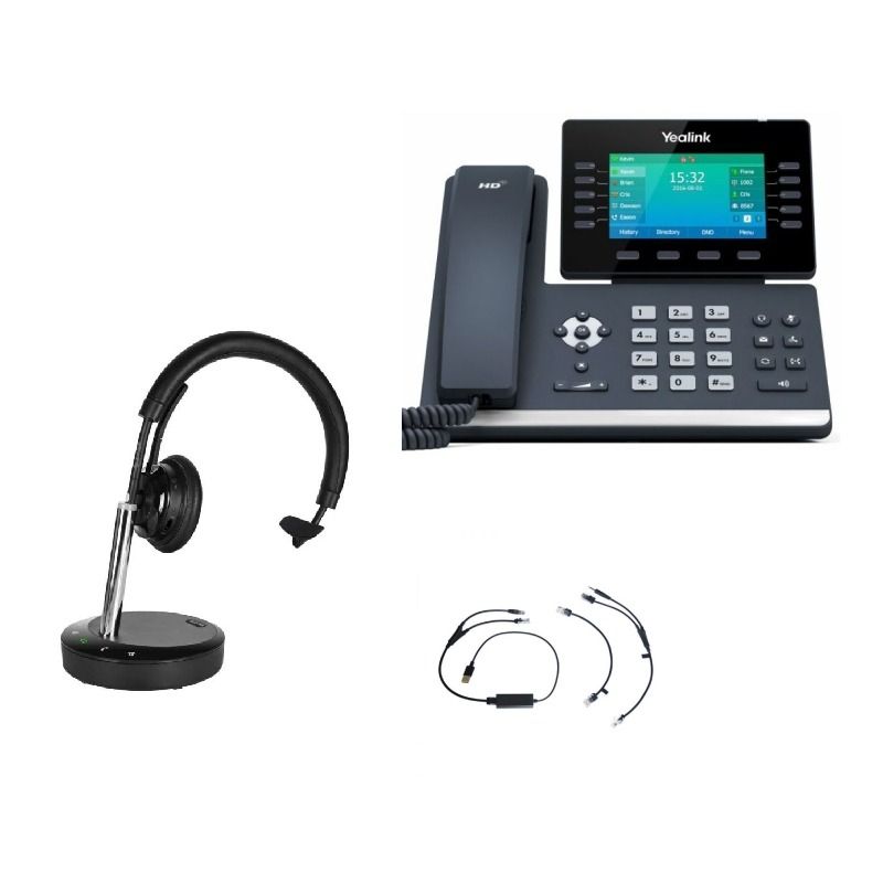 Pack Yealink T54W + Rufannahme Kabel + Cleyver DECT2 USB Mono