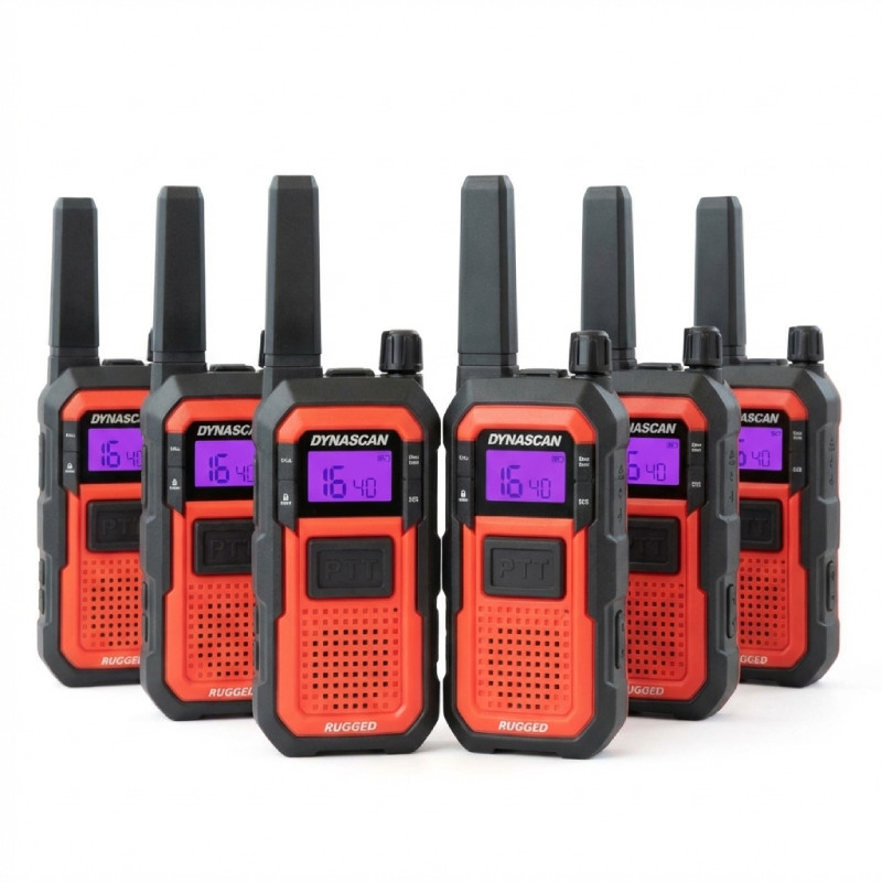 6er Pack PMR446 Dynascan Rugged Walkie Talkies