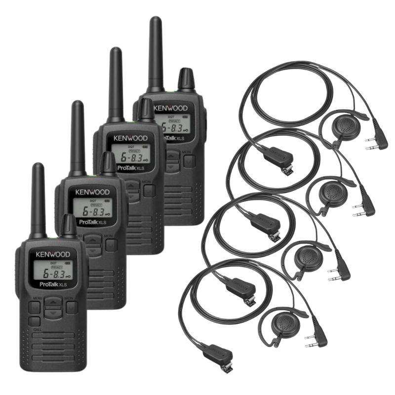 4er Set Kenwood PKT-300E + 4x Ohrhaken Headset