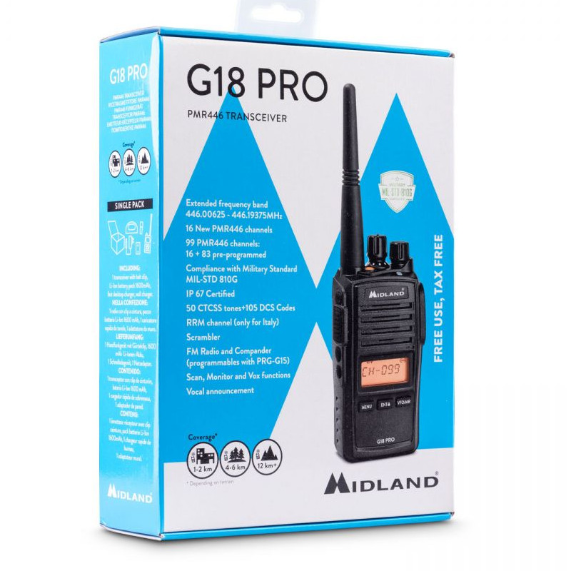 Midland G18 Pro Verpackung