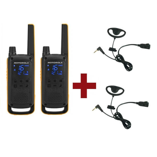 2er Set Motorola Talkabout T82 Extreme + 2 Earloop Headset