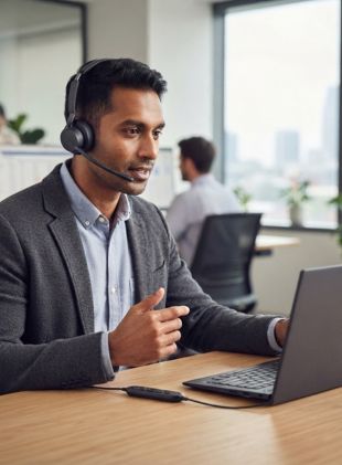Cleyver HC65 Duo USB-A / USB-C mit flexiblem Mikrofonarm - Onedirect