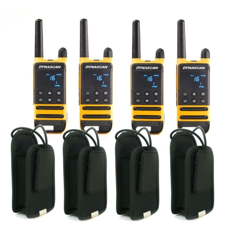 4er Pack Dynascan P19 + 4 Schutztaschen mit Clip