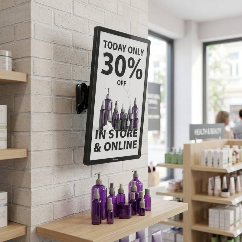 Pack Philips ePaper-Display 25'' + neigbare Wandhalterung