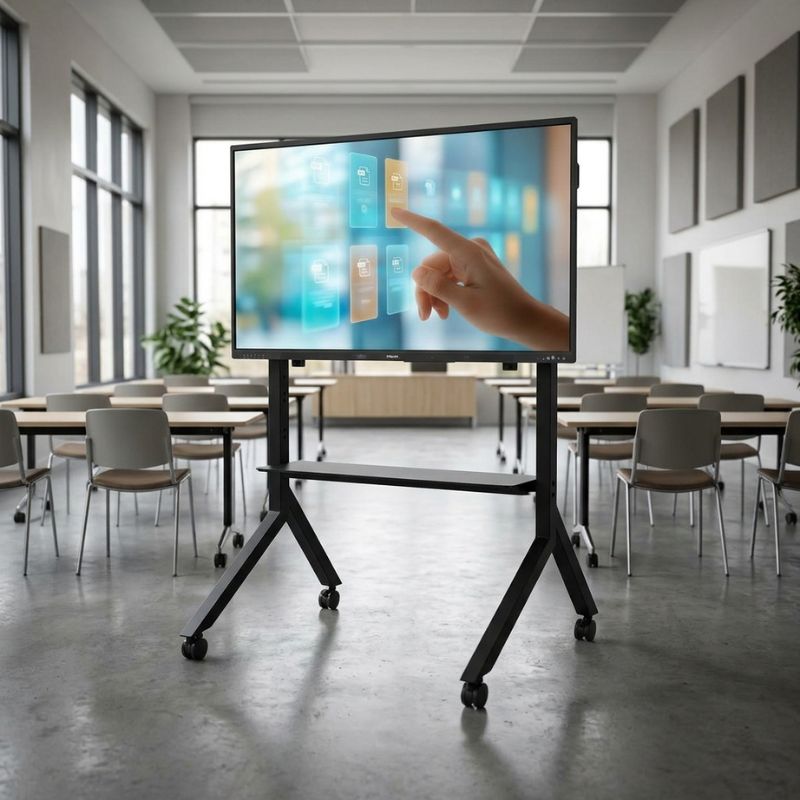 Philips E-Line 65" Touch-Display mit B-Tech BT8545 Rollwagen