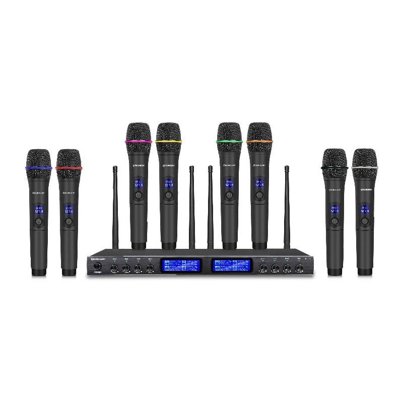 Rondson UHF-Empfänger BE-180 mit 8 Handmikrofonen (607.1 - 687.1 MHz)