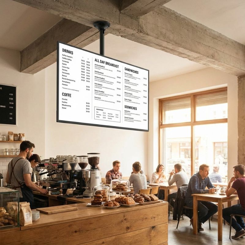 Pack Samsung QBC 75" Display + Deckenhalterung Neomounts FPMA-C340BLACK