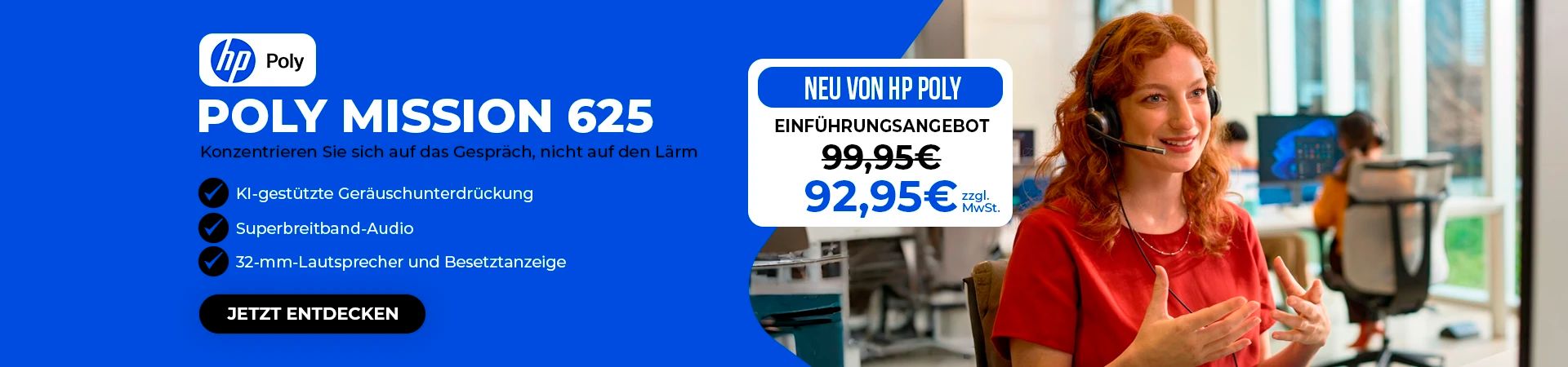 HP Poly Mission 625 USBCA Duo