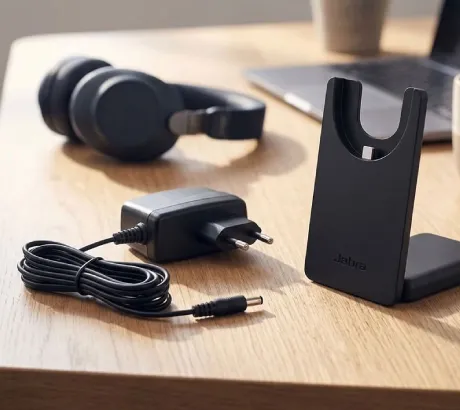 Headset-Ladestation und Zubehör zum Aufladen kabelloser Kopfhörer mit kompatiblen Akkus