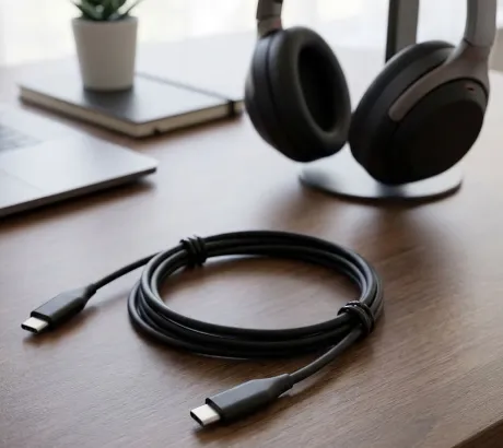 USB-Kabel für professionelle Headsets und Kopfhörer mit USB-A und USB-C USB-A- und USB-C-Kabel zum Anschließen und Aufladen professioneller Headsets und Kopfhörer
