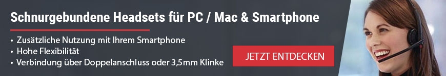 Schnurgebundene Headsets für PC & Smartphone