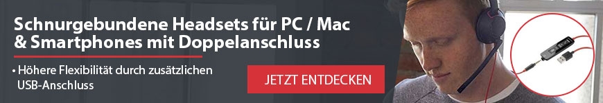 Schnurgebundene Headsets mit Doppelanschluss (USB + 3,5mm Klinke)